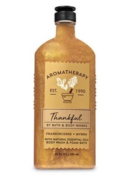 Bath &amp; Body Works Aromatherapy THANKFUL - FRANKINCENSE MYRRH Body Wash &amp; Foam Bath 295ml