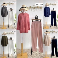 MissySuzy~Set Aqeelah ( top + pants ) freesize 36'-44' / Breastfeed friendly blouse /Blouse menyusu/