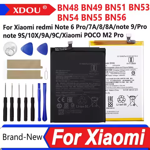 Brand New BN48 BN49 BN51 BN53 BN54 BN55 BN56 Battery For Xiaomi redmi Note 6 Pro/7A/8/8A/note 9/Pro/