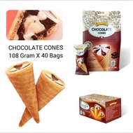 Lianggui Chocolate Cones 108g Cones Chocolates Flavor Wafer Roll Chocolate Biscuits Shape Ice Cream Lianggui Ice Cones Chocolate Wafer