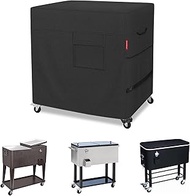 Porch Shield Waterproof Rolling 80-100 Qt Cooler Cart Cover Fits Most Patio Ice Chest Party Cooler (