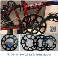 Brompton Small Cloth BCD110/130 Compatible 60/56/52T Chainring Large Plate (MiniMODs)