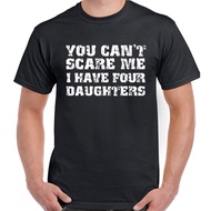 4 Daughters T-Shirt You Can'T Scare Me I Have Mens Funny Fathers Day Xmas Gift