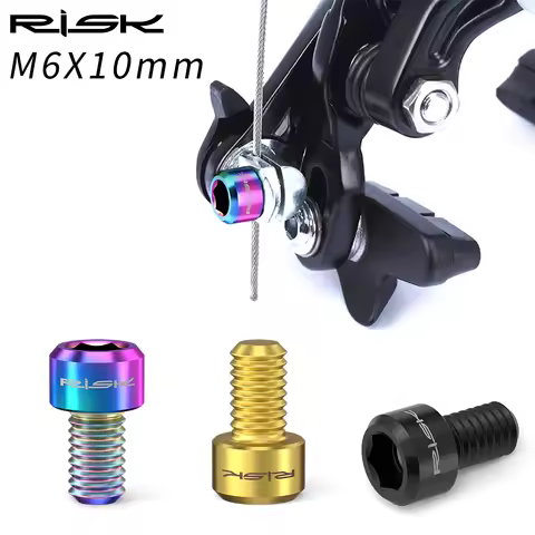 Risk MTB Bike 2pcs V Brake Wire Fixing Bolt Road Bicycle C Brake Inner Line Fixed Screw TC4 Titanium