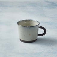 日本美濃燒 - 寬口圓柄馬克杯 - 乳白