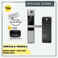 Yale YDR30G-A Gate &amp; YDM7116 Silver Digital Lock Bundle (Free Digital Door Viewer 1)