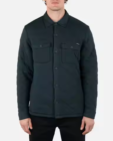 Hurley | Santa Cruz Quilted Fleece Long Sleeve Shirt In Armored Navy