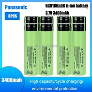 Panasonic ไฟฉายความจุ100% 18650 MAh 3400 V,แบตเตอรี่ลิเธียม3.7 NCR18650B Mah เหมาะสำหรับไฟฉายใหม่ปี3400