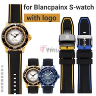 Universal Silicone Watch Strap For S-watch Blancpain Fifty Fathoms Co Branded Watch Band 22mm Waterp