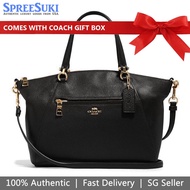 Coach Handbag In Gift Box Crossbody Prairie Satchel Black / Gold # 79997