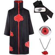 Akatsuki Cosplay Costumes Cloak Costume with Headband and Ring Itachi Cosplay Costume Long Robe hall