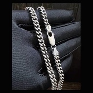 銀革手作 925 純銀 意大利 圓側 牛仔鏈 古巴鏈 頸鏈