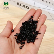 ALANFY 100Pcs Black Plastic Safety Thread Eyes, Curved Plastic Plastic Craft Doll Eyes, Plush Doll E