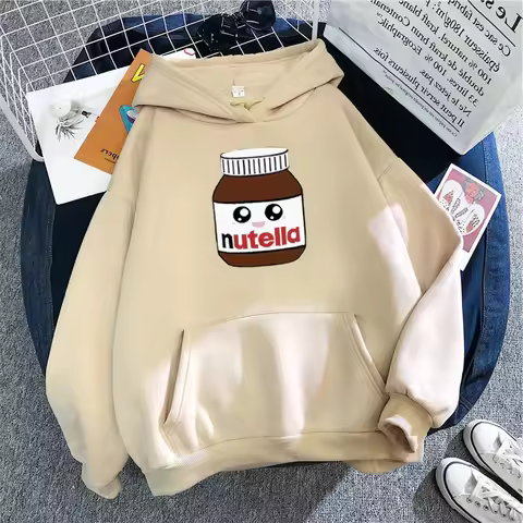winter Nutella little face Hoodie Print Hoody Men Women Unisex BASIC Sweatshirts Fashion Cartoon Pri