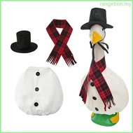 RAN 23Inch Christmas Porch Geese Snowman Costume Set with Hat For Geese Decoration