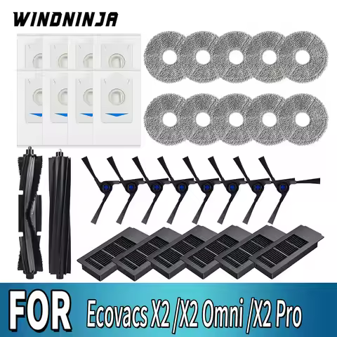 Home Robot Vacuum Spare Parts For Ecovacs X2 Omni X2 Pro DEX86 Main Roller Side Brush HEPA Filter Mo