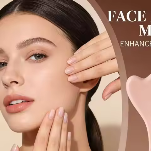 2 In1 Face Roller Massage Skin Face Lifting Guasha Cold Compress Facial Beauty Stick Face Massager R
