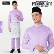QAYRAA Exclusive Baju Melayu Slim Fit With Box/Baju Raya Lelaki Dewasa - Lilac /Size XS-2XL