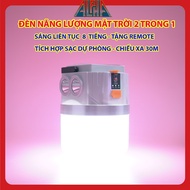 Solar Light: Continuous Light for 8 Hours - Also Backup Charger - Free Remote Control - 18 LED Bulbs