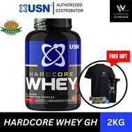 Usn Hardcore Whey gH Muscle Protein Powder 2kg (Free Gift) - Whey Isolate, Creatine, Muscle Recovery