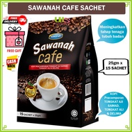 (15s x 25gm) Sawanah Cafe Kopi 2 tongkat Kopi Sihat Untuk Lelaki dan Wanita - Tongkat Ali/Tongkat Aji Samad, Buah Delima