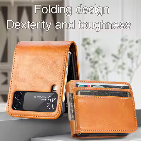 for Samsung Z Flip 8 7 4 3 6 5 2 flip7 FE Flip6 flip5 flip8 Leather Bag Case for Samsung Galaxy Z Fl