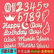 High-Quality Korean ins Wooden Monthly Card month Baby 100th Commemorative First Year Old Photo Stud