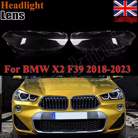 FOR 2018-2023 BMW X2 F39 Left+Right Side Headlight Headlamp Lens Cover Clear USA