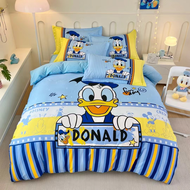 Disney Cars ชุดผ้าห่มเด็กผ้าฝ้ายแท้ 4 ชิ้น ผ้าปูที่นอนลายการ์ตูนสำหรับห้องนักเรียน ผ้าฝ้ายแท้สำหรับฤ
