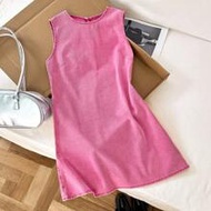 Women's Summer Casual Simple Pink Denim Dress,Summer Dresses For Women,Back To School,Business Casua