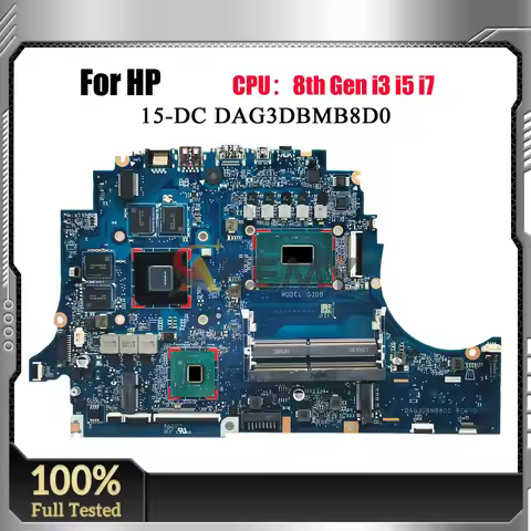 DAG3DBMB8D0 Laptop Motherboard For HP Omen 15-DC With i5 i7 CPU GTX1050Ti GTX1050 4GB GPU L24331-601