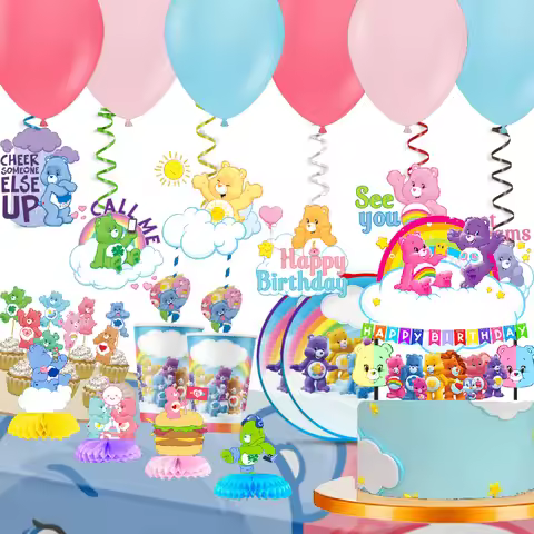 Care Bears Theme gender reveal Party Decorations Set Cake Topper Latex Balloons Banner Princess Girl