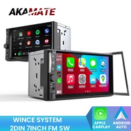 AKAMATE Universal 7inch 2din Car Stereo Car Video Player 7" HD Car Audio Appple Carplay Android Auto Bluetooth FM For 2din Car