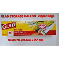 GLAD STORAGE GALLON ZIPPER BAGS(20bags)
