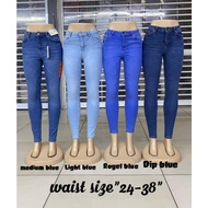 🔥Hot sale🔥Women Jeans  /Kain bergetah Skinny Denim Black Light blue dark blue mideum blue pants.Read