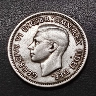 Australia King George VI 6 Pence Silver Coin 1951