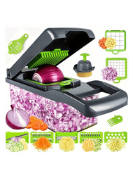 14合1多功能蔬菜切割機,切菜刀蔬菜切塊刨刀,剁洋蔥、馬鈴薯、番茄、黃瓜、胡蘿蔔用