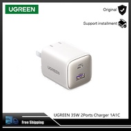 UGREEN 35W 2Ports Charger 1 Type C 1 USB A Mini Power Adapter Fast Charger GaN Wall Charger