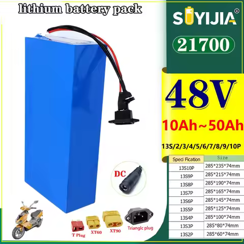 48V 10Ah 15Ah 20Ah 25Ah 30Ah 35Ah 40Ah 45Ah 50Ah 21700 Batterie Au Lithium 2500W Intégré BMS Pour Ro