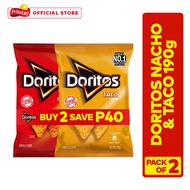 Doritos Nacho Cheese and Taco Tortilla Chips Snack 190g - Buy 2 Save 40