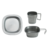ชุดของใช้กลางแจ้ง Awada ชาม แก้ว จาน เครื่องครัวแบบพกพาสำหรับการปิกนิกและเวทีแคมป์ อุปกรณ์ทำอาหารกลา