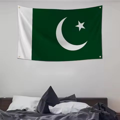 1pc Islamic Republic Of Pakistan Flag Banners Four Hole Flag Polyester Outdoor Decor Room Aesthetic