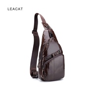 Leacat กระเป๋าสะพายข้าง หนังแท้ กระเป๋าสะพายข้าง ลําลอง แฟชั่น กระเป๋าถือ กระเป๋าคาดอก กระเป๋าสะพายไหล่ สําหรับผู้ชาย
