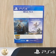 แผ่นเกมส์ PS4 :  2 เกมส์ใน 1 กล่อง 📍Uncharted4+Horizon 📍 God Of War4 + Detroit