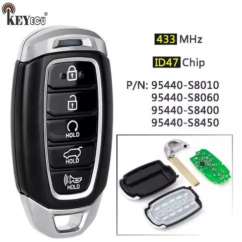 KEYECU 433MHz ID47 Chip P/N: 95440-S8010 95440-S8060 95440-S8400 95440-S8450 Smart Remote Key Fob fo