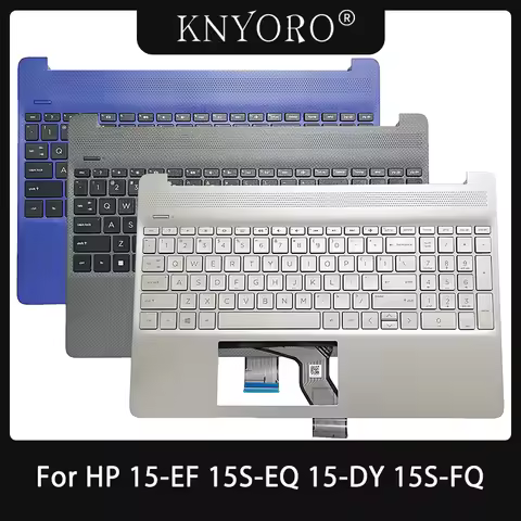 Original NEW US Keyboard for HP 15-EF 15S-EQ 15-DY 15S-FQ Laptop Palmrest Upper Cover Top Case Backl