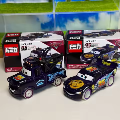 Original Takara Tomy Tomica Cars Series 2025 Lightning McQueen Day Mater & McQueen Alloy Diecast Mod