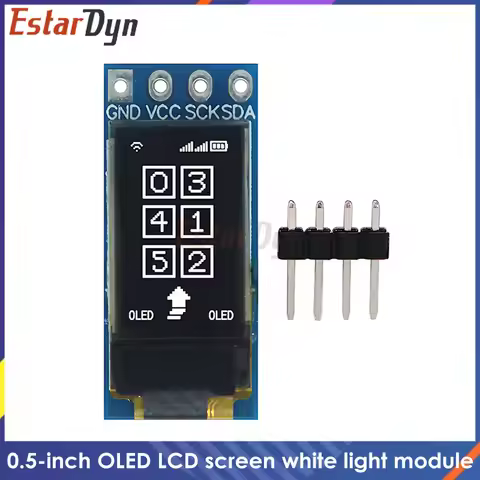 0.5-inch CH1115 OLED Screen | Ultra-Thin 48x88 Display | High Brightness I2C Vertical Module for RPi