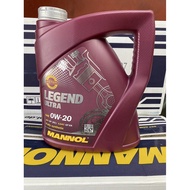 READY STOCK MINYAK HITAM MANNOL 0W20 LEGEND ULTRA 7918 FULLY SYNTHETIC ENGINE OIL (4LITRE)