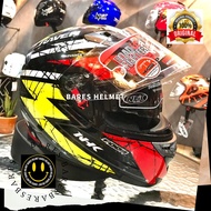 Helm Nhk Rx9 Raven Black Red Yellow Full Face Double Visor